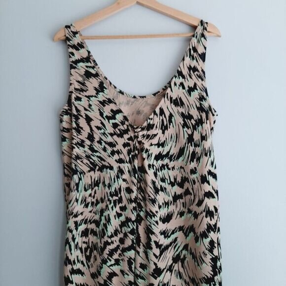 VERO MODA Mille Sleveless Calf Midi Dress Stretchy Pull-Over Abstract Sz M - Picture 8 of 15